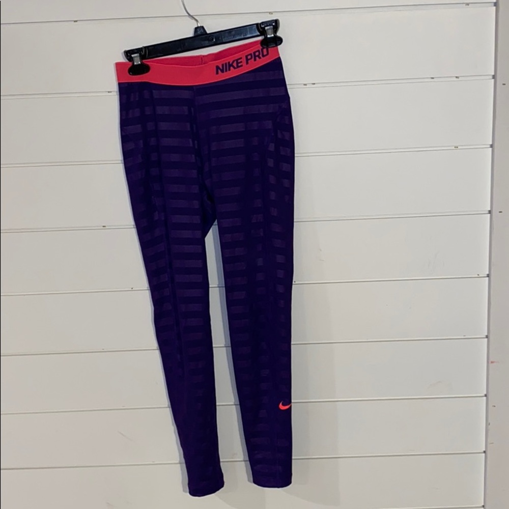 Nike pro pink purple tights